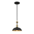 Load image into Gallery viewer, BILOXI 10.75" 1 Light Pendant in Coal and Weathered Antique Brass Finish and a Steel Shade - Minka-Lavery
