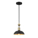 BILOXI 10.75" 1 Light Pendant in Coal and Weathered Antique Brass Finish and a Steel Shade - Minka-Lavery