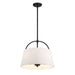Headington 3 Light Pendant in Coal Black Finish with White Linen Shade - Minka-Lavery
