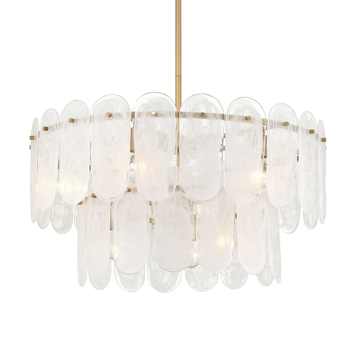 Oldmill 9-Light Pendant - Legacy Brass with Alabaster Glass - Minka-Lavery