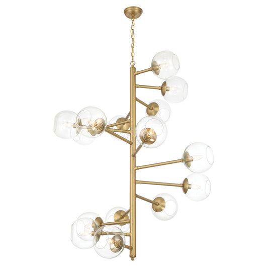 Millikan 15 Light Pendant with Signature Brass Finish and Clear Glass - Minka-Lavery