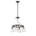 Load image into Gallery viewer, Graham Avenue 4 Light Chandelier in Smoked Iron and Brushed Nickel Finish with Clear Glass - Minka-Lavery
