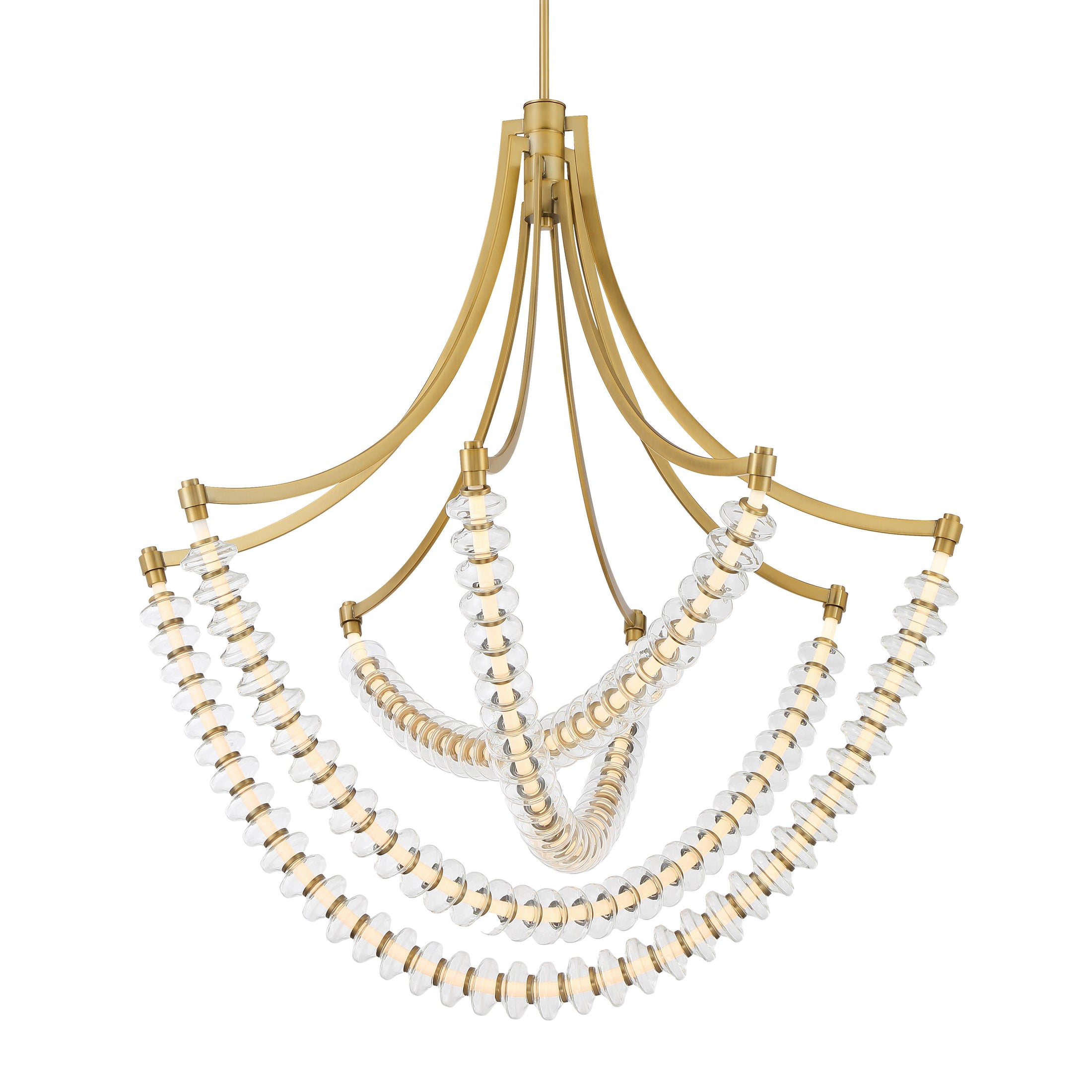 Pearl LED Chandelier - Legacy Brass with Clear Glass - Minka-Lavery
