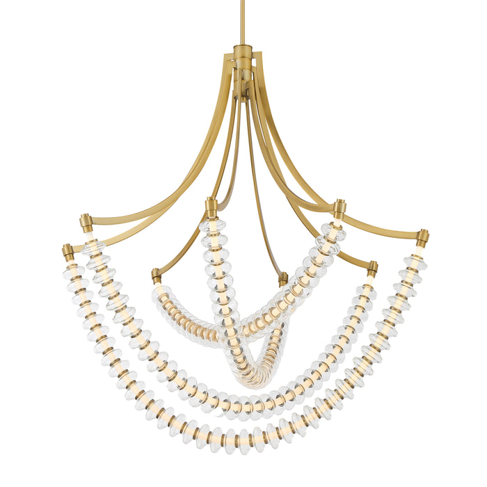Pearl LED Chandelier - Legacy Brass with Clear Glass - Minka-Lavery
