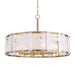 Veil 10-Light Pendant - Legacy Brass with White Swirl Glass - Minka-Lavery