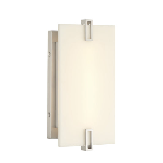 Aizen 12" LED Wall Sconce in Brushed Nickel Finish with White Faux Alabaster - Minka-Lavery