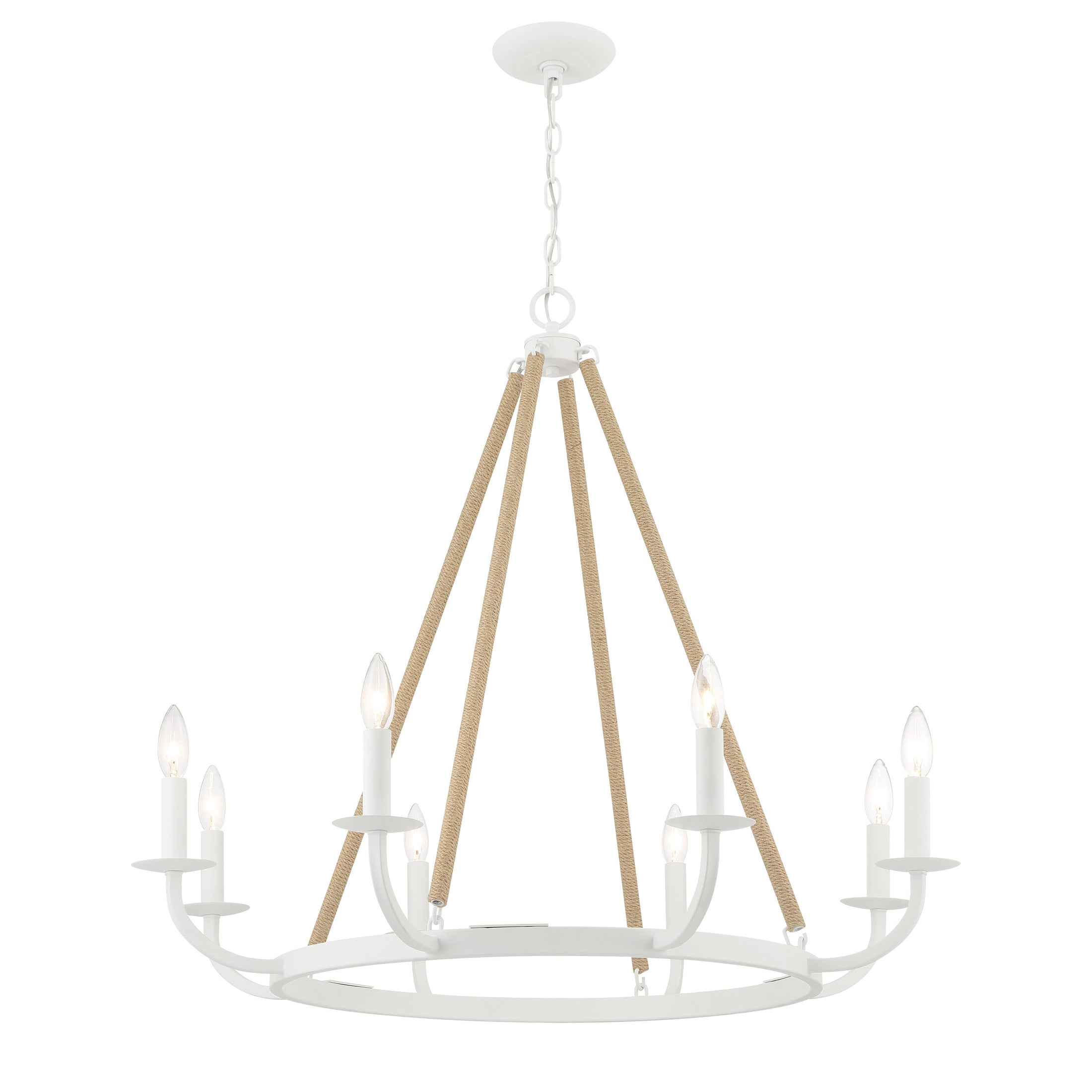 LANTON 8 Light Chandelier in Sand White Finish - Minka-Lavery