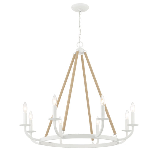LANTON 8 Light Chandelier in Sand White Finish - Minka-Lavery