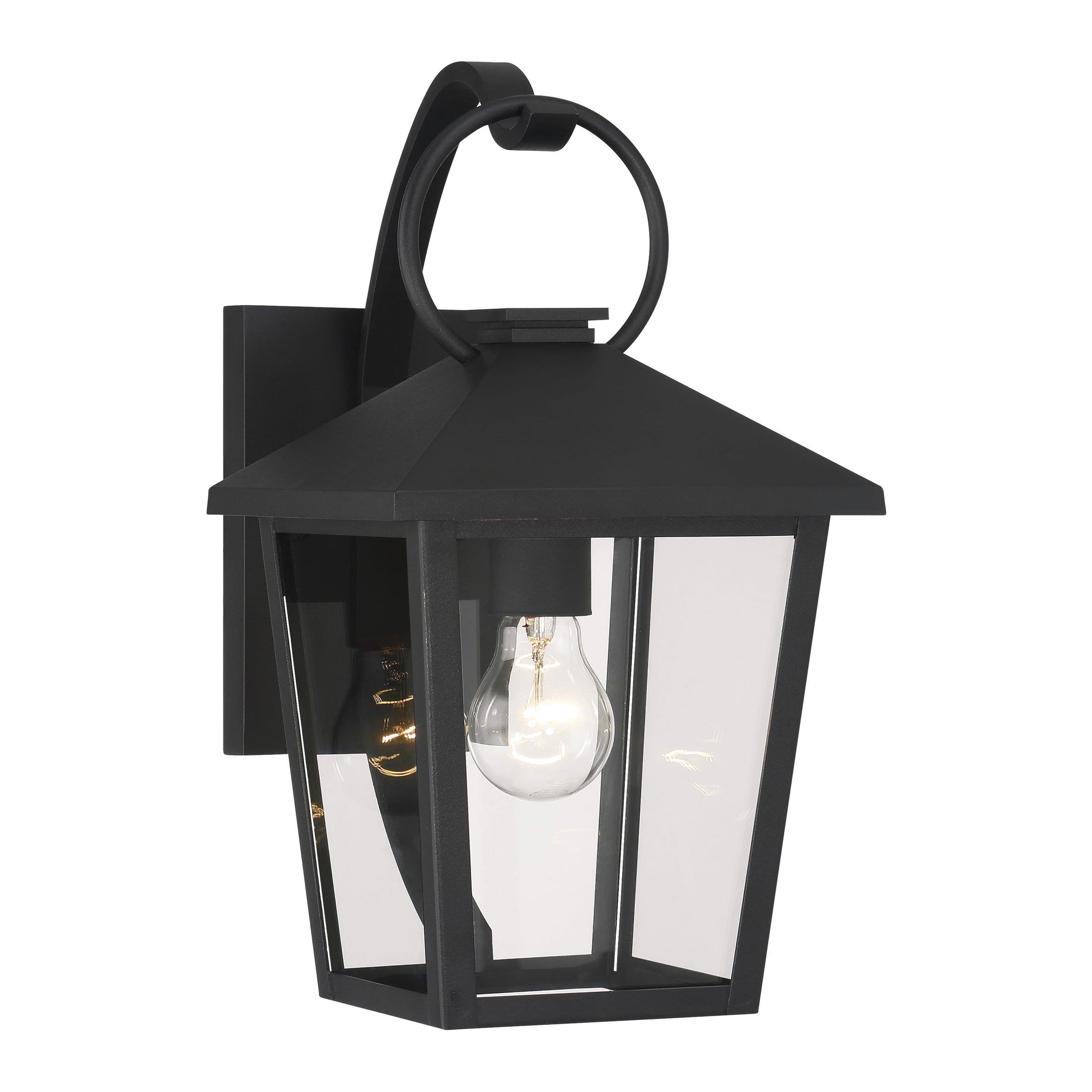 Parkside 1-Light Outdoor Wall Sconce - Sand Coal Black with Clear Glass - Minka-Lavery