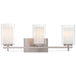 Parsons Studio 3 Light Bath in Brushed Nickel Finish with Clear and Etched White Glass - Minka-Lavery