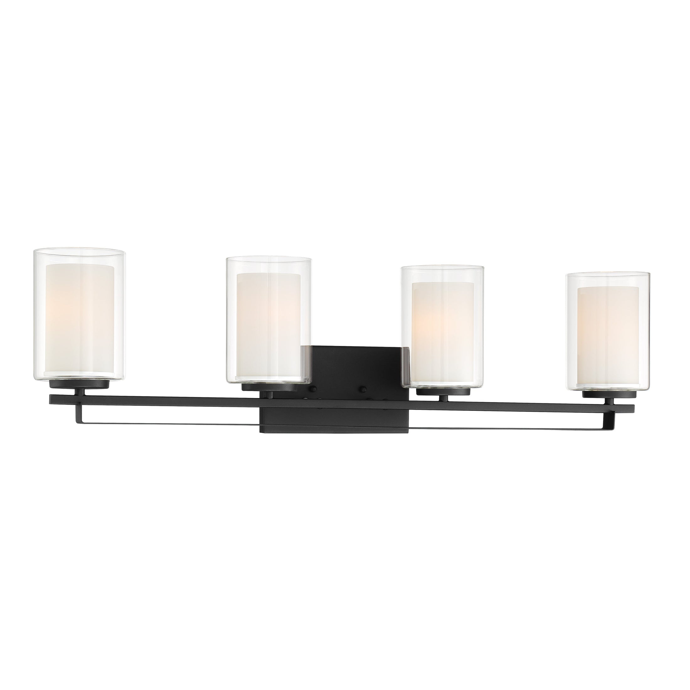 Parsons Studio 4 Light Bath in Sand Coal Finish with Clear and Etched White Glass - Minka-Lavery