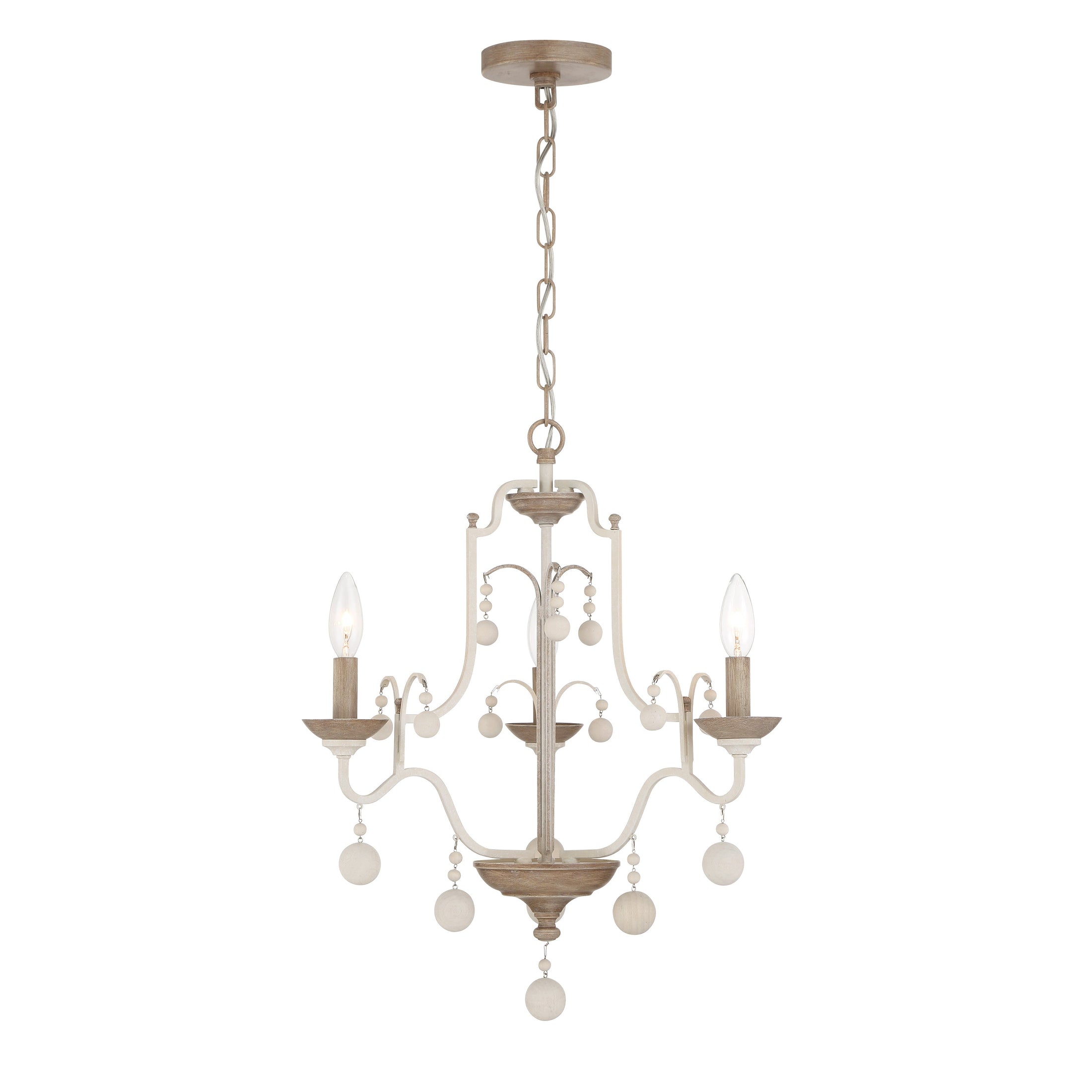Colonial Charm 3 Light Semi Flush in White Wash and Sun Dried Clay finish - Minka-Lavery