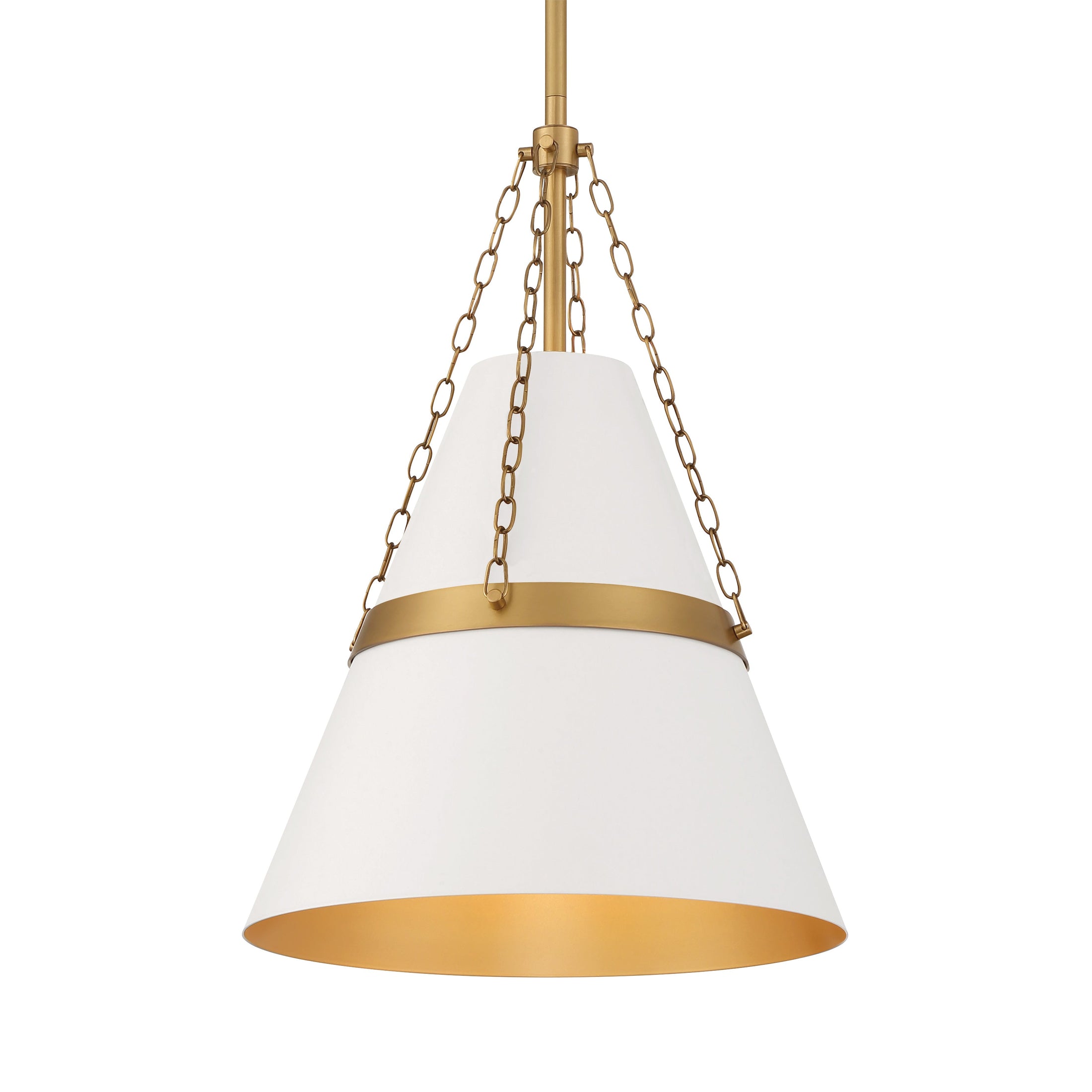 Springfield 1-Light Pendant - Off White Cream and Legacy Brass - Minka-Lavery