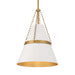 Springfield 1-Light Pendant - Off White Cream and Legacy Brass - Minka-Lavery