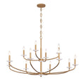 Load image into Gallery viewer, Atella 12 Light Chandelier in Ashen Gold with Hammered Arms and Canopy and Clear Faceted Crystal Accent Bobeche - Minka-Lavery
