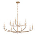 Atella 12 Light Chandelier in Ashen Gold with Hammered Arms and Canopy and Clear Faceted Crystal Accent Bobeche - Minka-Lavery