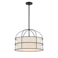 Load image into Gallery viewer, Gateway Park 5 Light Pendant (Convertible to Semi Flush) in Coal Finish with Oatmeal Shade - Minka-Lavery

