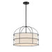 Gateway Park 5 Light Pendant (Convertible to Semi Flush) in Coal Finish with Oatmeal Shade - Minka-Lavery