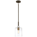 Load image into Gallery viewer, Studio 5 1 Light Mini Pendant in Painted Bronze with Natural Brushed Brass Finish with Clear Glass - Minka-Lavery
