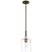 Studio 5 1 Light Mini Pendant in Painted Bronze with Natural Brushed Brass Finish with Clear Glass - Minka-Lavery