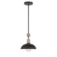 Load image into Gallery viewer, BILOXI 24" 1 Light Pendant in Coal and Weathered Antique Brass Finish and a Steel Shade - Minka-Lavery
