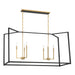 Colwick 6 Light Island in Coal Black & Signature Brass Finish - Minka-Lavery