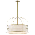 Load image into Gallery viewer, Gateway Park 6 Light Pendant in Soft Brass Finish and Oatmeal Linen Shade - Minka-Lavery

