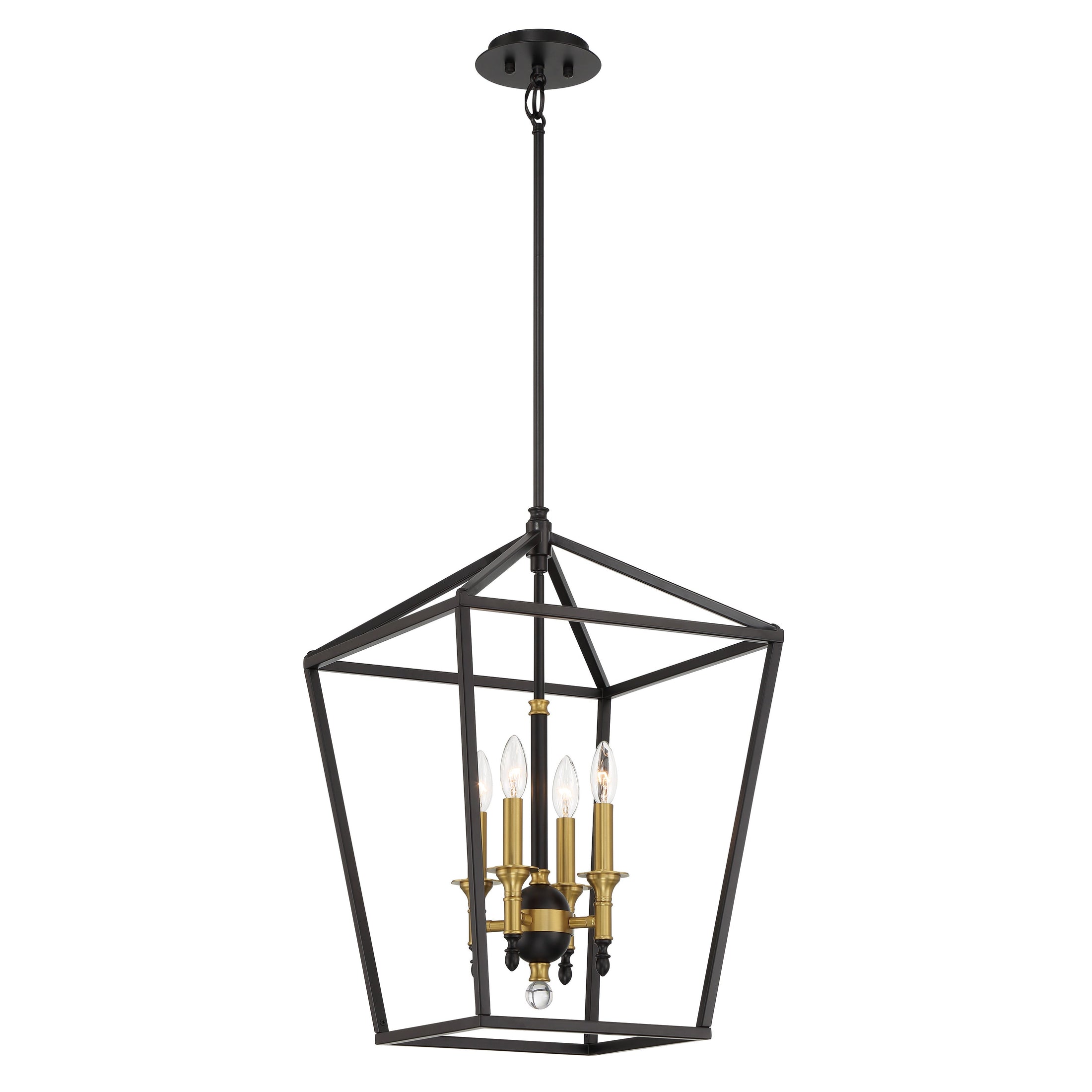 Townhall 4 LIGHT PENDANT IN A Coal AND SOFT Brass FINISH - Minka-Lavery
