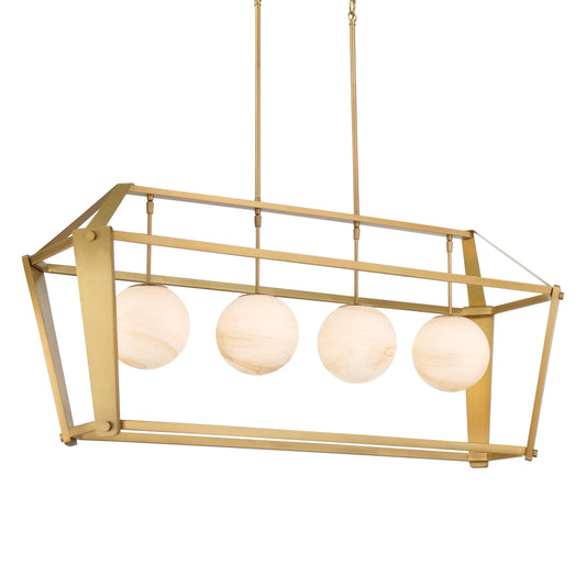 Shimmer 4-Light Island - Legacy Brass with Etched Opal Amber Swirl Glass - Minka-Lavery