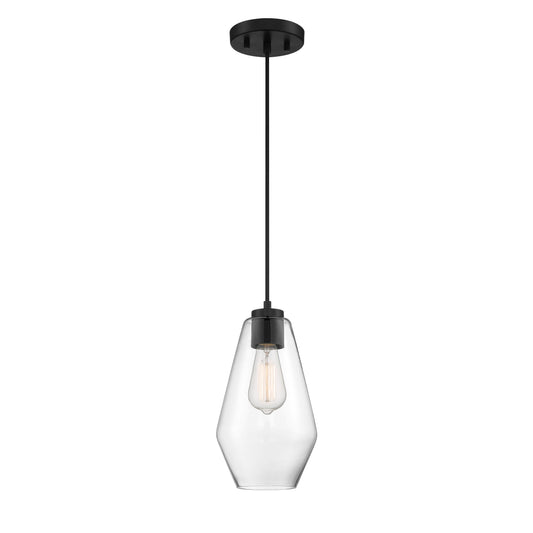 Clarity Clarity - 1 Light Pendant in Coal with Clear Glass Shade - Minka-Lavery