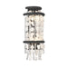 Shimmering Elegance 2 Light Wall Sconce in Sand Coal with Quartz Crystalline and Cut Glass Beads - Minka-Lavery