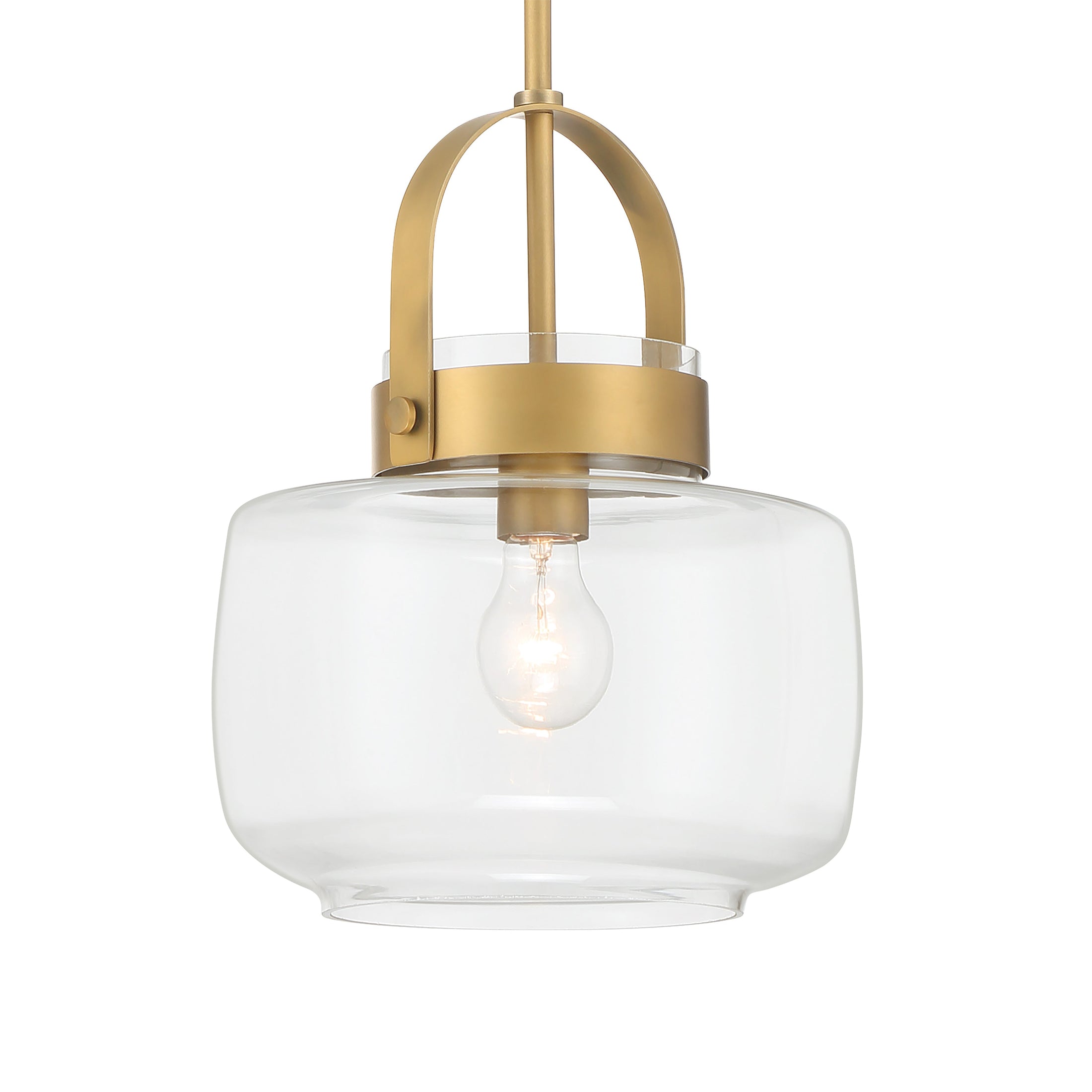 WickGlow 1-Light Pendant - Legacy Brass with Clear Glass - Minka-Lavery
