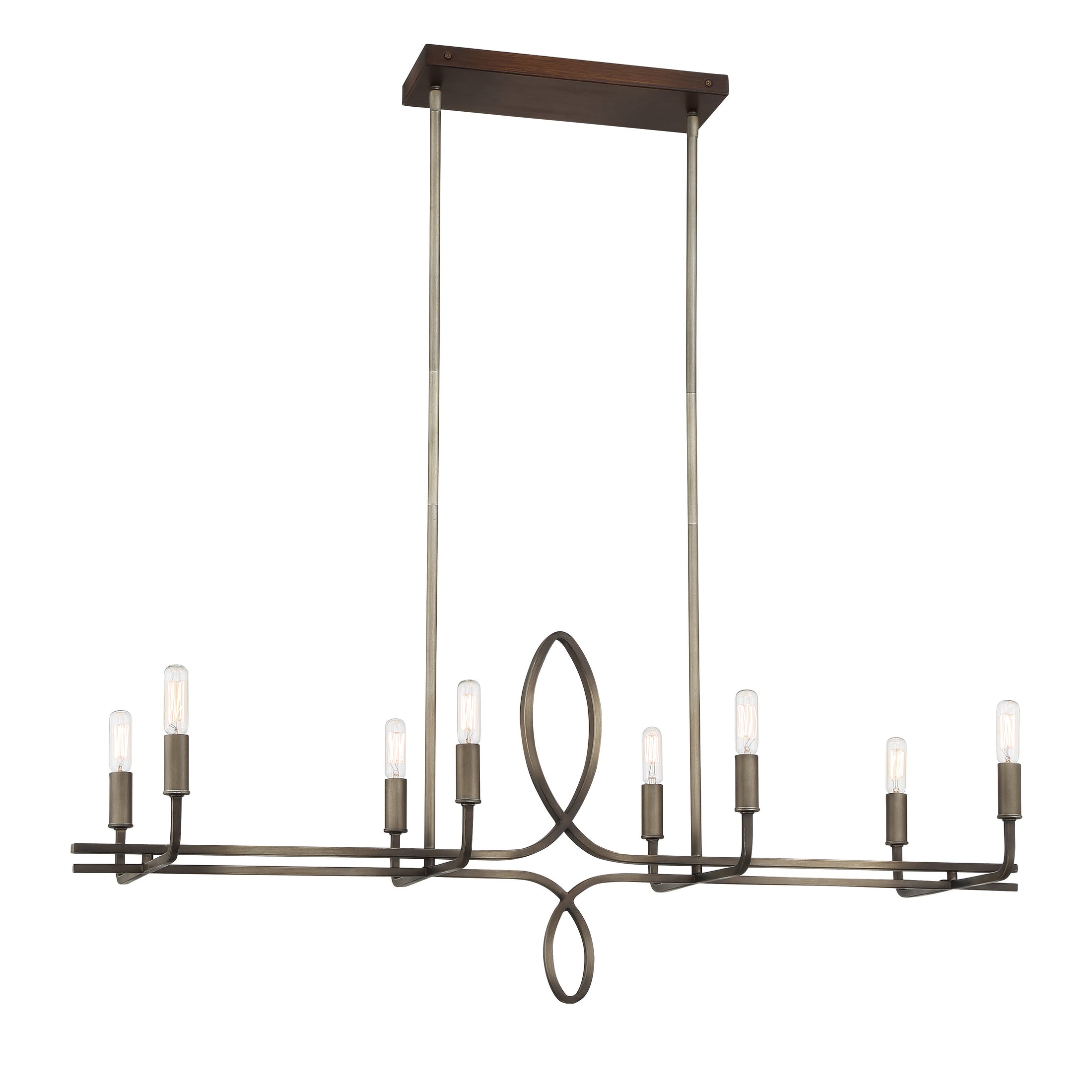 Yorkville by Robin Baron 8 Light Island in Aged Darkwood with Silver Patina Finish, a Robin Baron Design - Minka-Lavery