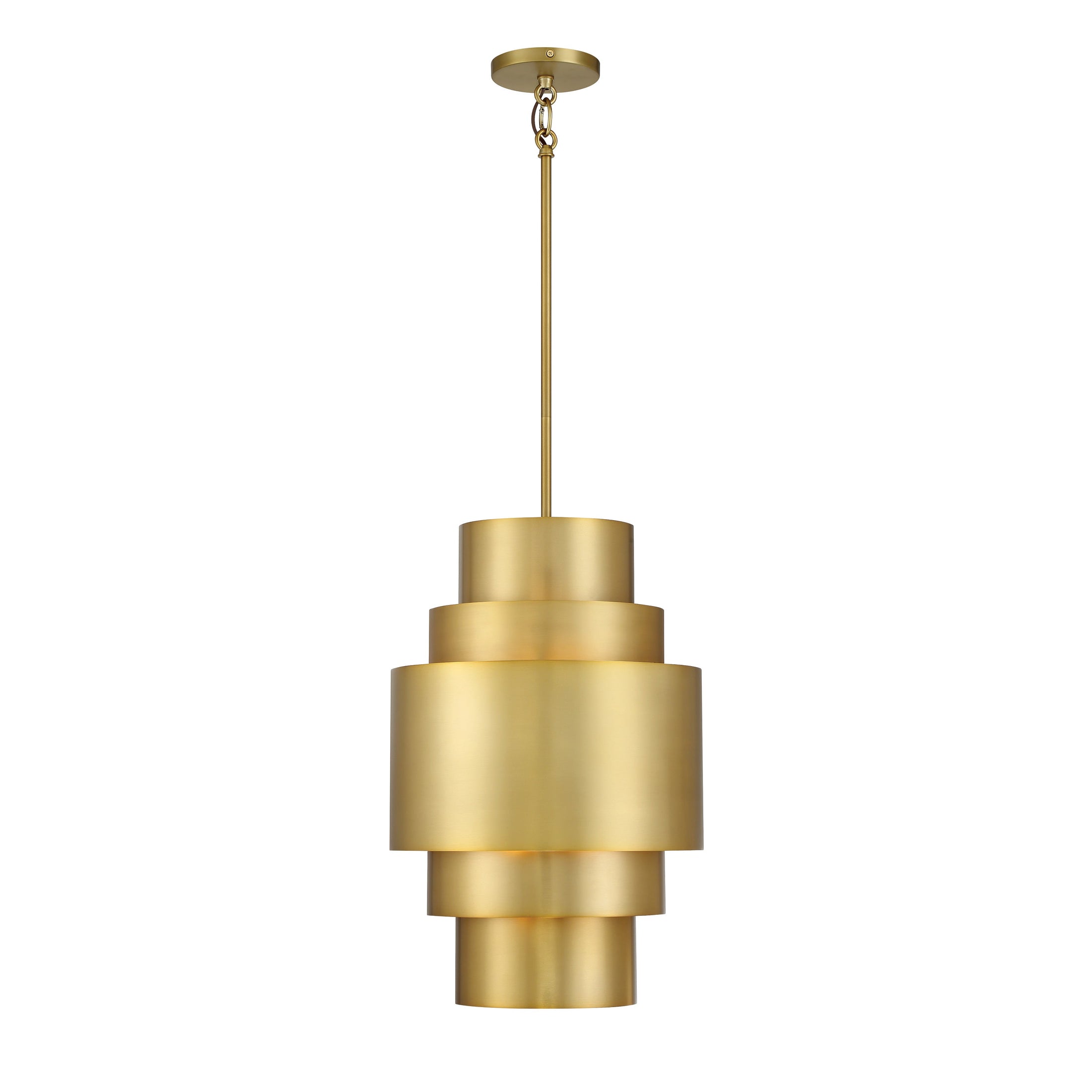 SpyGlass Terrace 3 Light Pendant made out of Steel in a Soft Brass Finish - Minka-Lavery