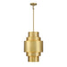 SpyGlass Terrace 3 Light Pendant made out of Steel in a Soft Brass Finish - Minka-Lavery
