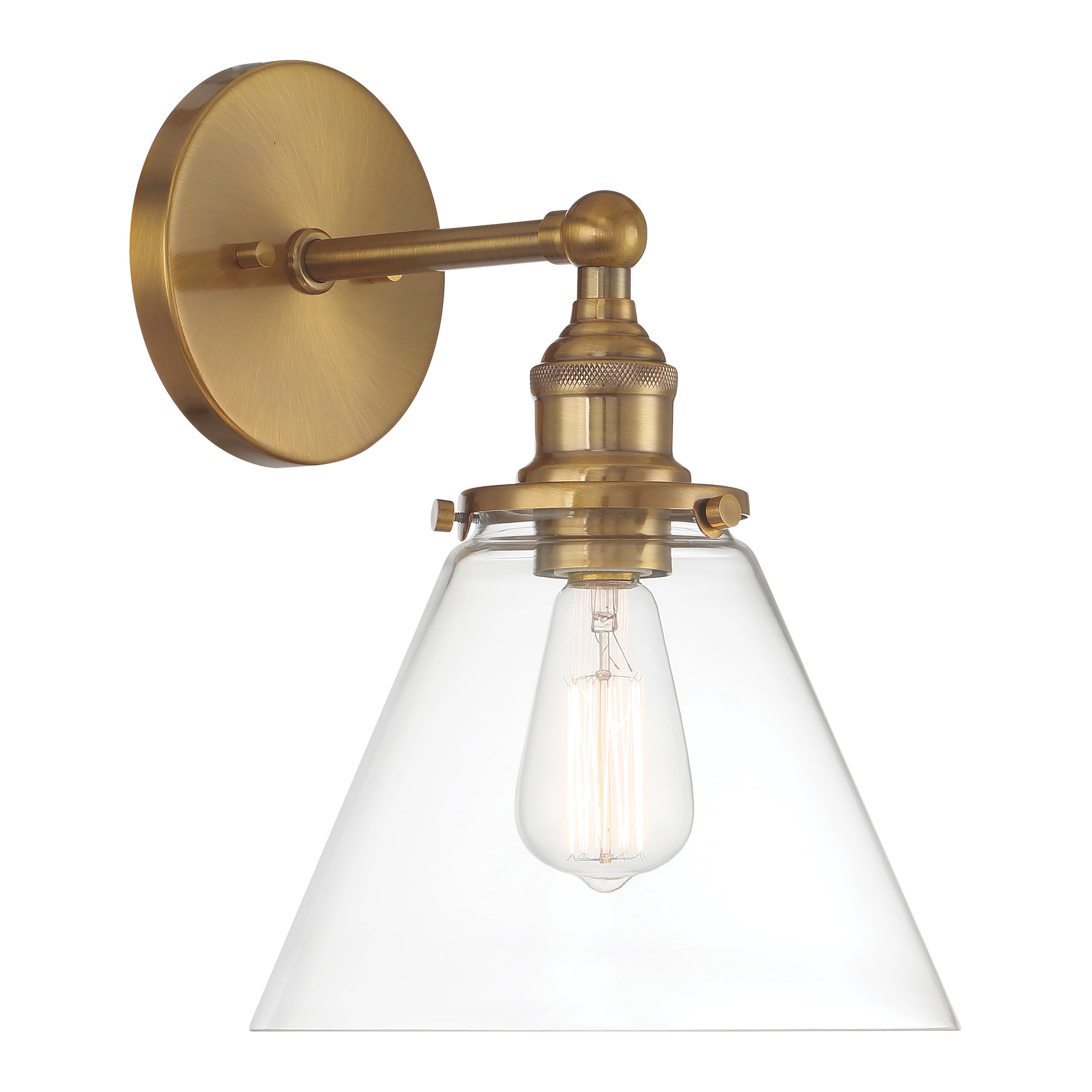 Barwell 1 Light Wall Sconce in Oxidized Aged Brass with Clear Brass - Minka-Lavery