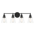 Load image into Gallery viewer, Barwell 4 Light Vanity in Coal Black Finish with Clear Glass - Minka-Lavery
