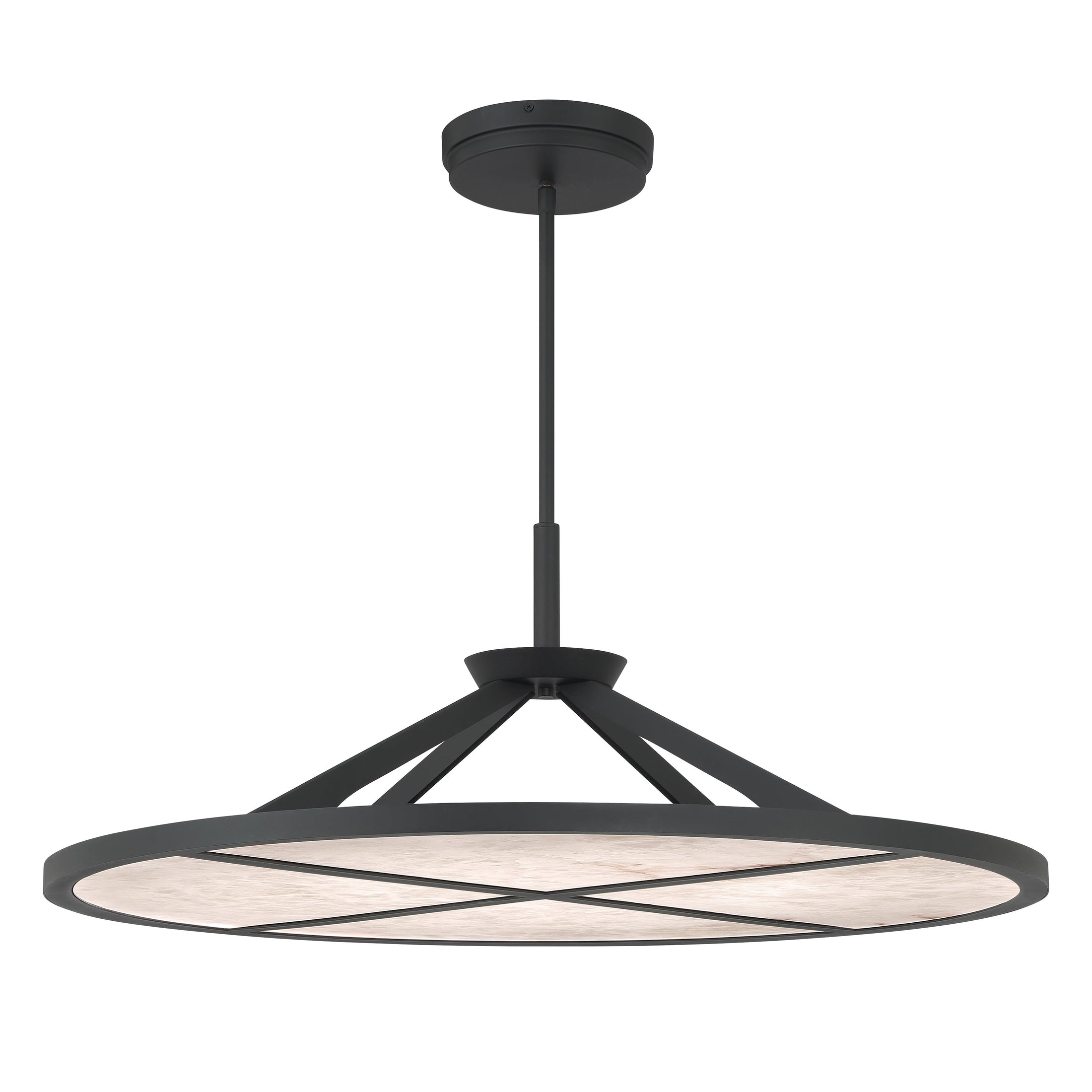 Stiles LED Pendant - Sand Coal Black with Alabaster - Minka-Lavery