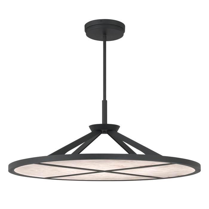 Stiles LED Pendant - Sand Coal Black with Alabaster - Minka-Lavery