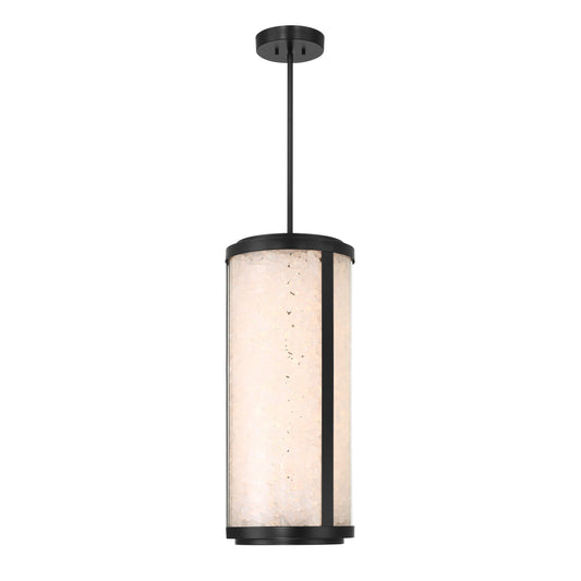 Salt Creek LED Outdoor Pendant in Coal Black Finish with Acrylic Quartz Rock - Minka-Lavery
