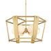 Shimmer 6-Light Pendant - Legacy Brass with Etched Opal Amber Swirl Glass - Minka-Lavery