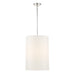 Palmetto 4 Light Pendant in Polished Nickel with White Woven Papyrus Shade - Minka-Lavery