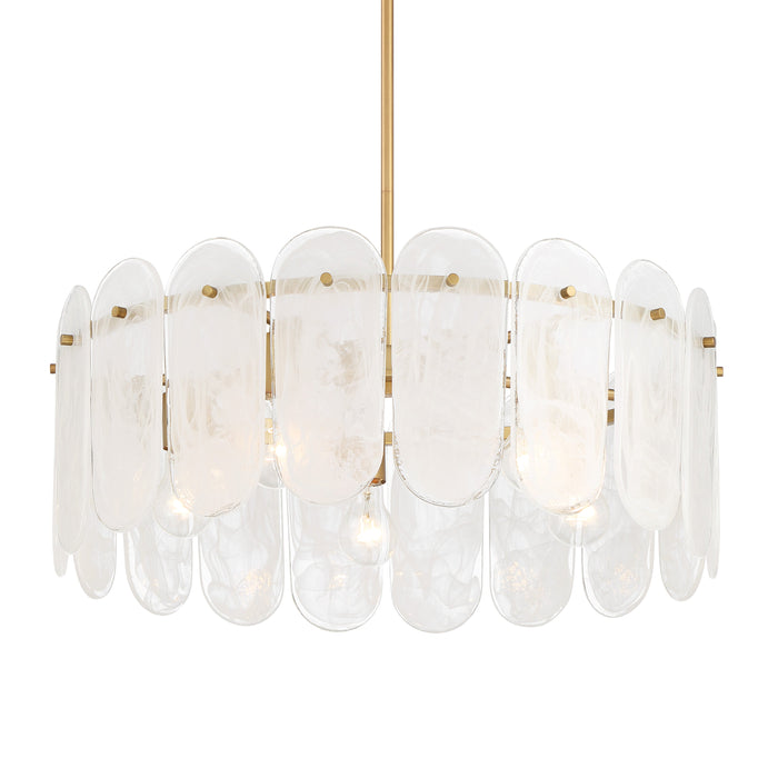 Oldmill 5-Light Pendant - Legacy Brass with Alabaster Glass - Minka-Lavery