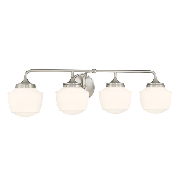Cornwell 4 Light Bath Vanity in Brushed Nickel, Reversible, with Etched Opal Glass - Minka-Lavery