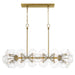 Winter 12 Light Island in Soft Brass Finish with Textured Clear Fluted Glass - Minka-Lavery