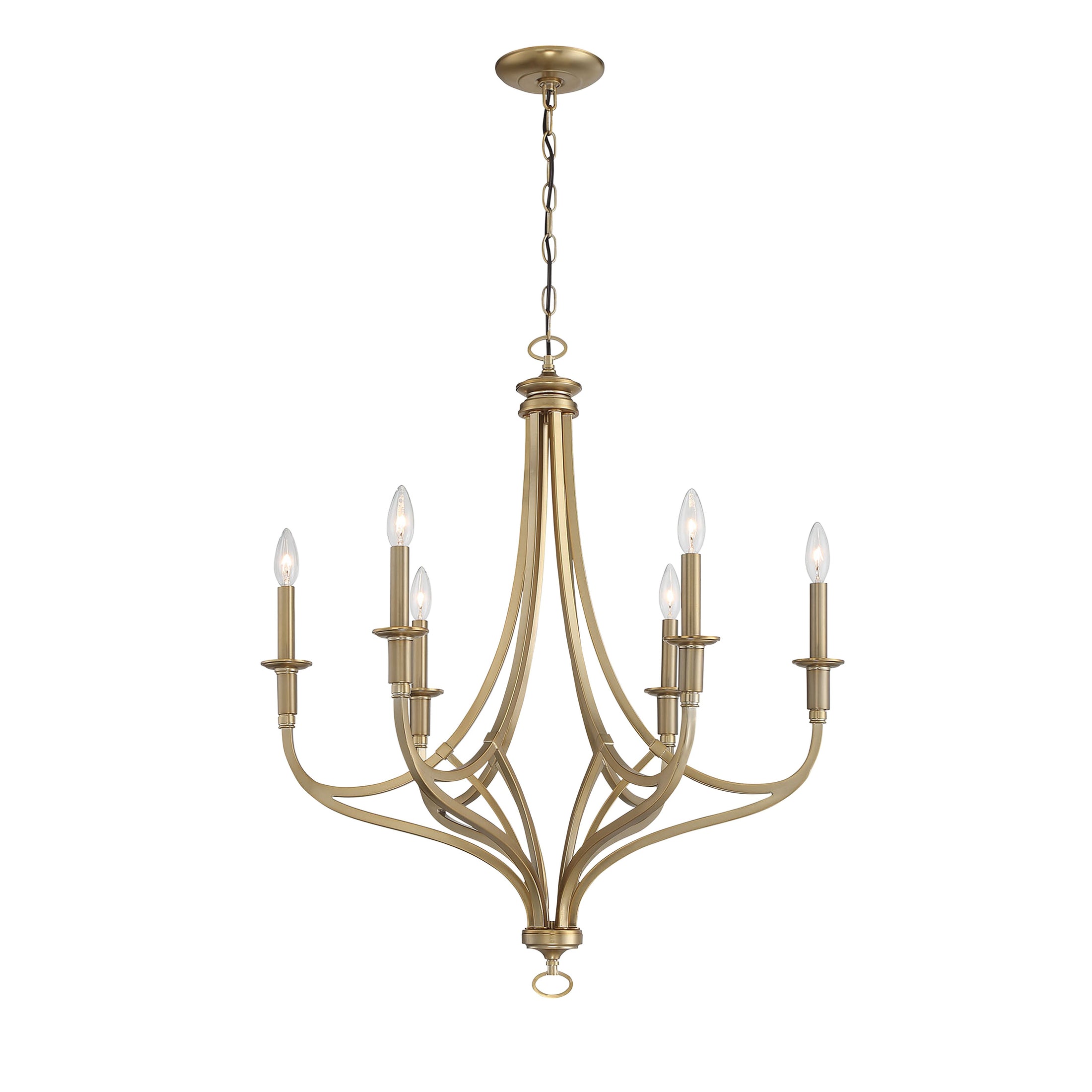 Covent Park Covent Park 6 Light Chandelier with a Brushed Honey Gold Finish - Minka-Lavery