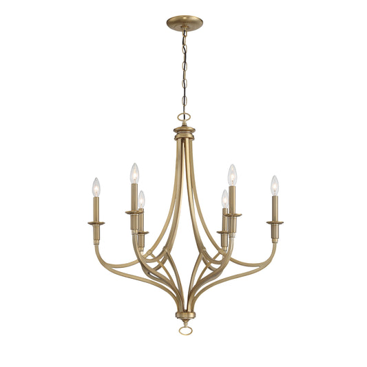 Covent Park Covent Park 6 Light Chandelier with a Brushed Honey Gold Finish - Minka-Lavery