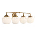 Cornwell 4 Light Bath Vanity in Aged Brass, Reversible, with Etched Opal Glass - Minka-Lavery