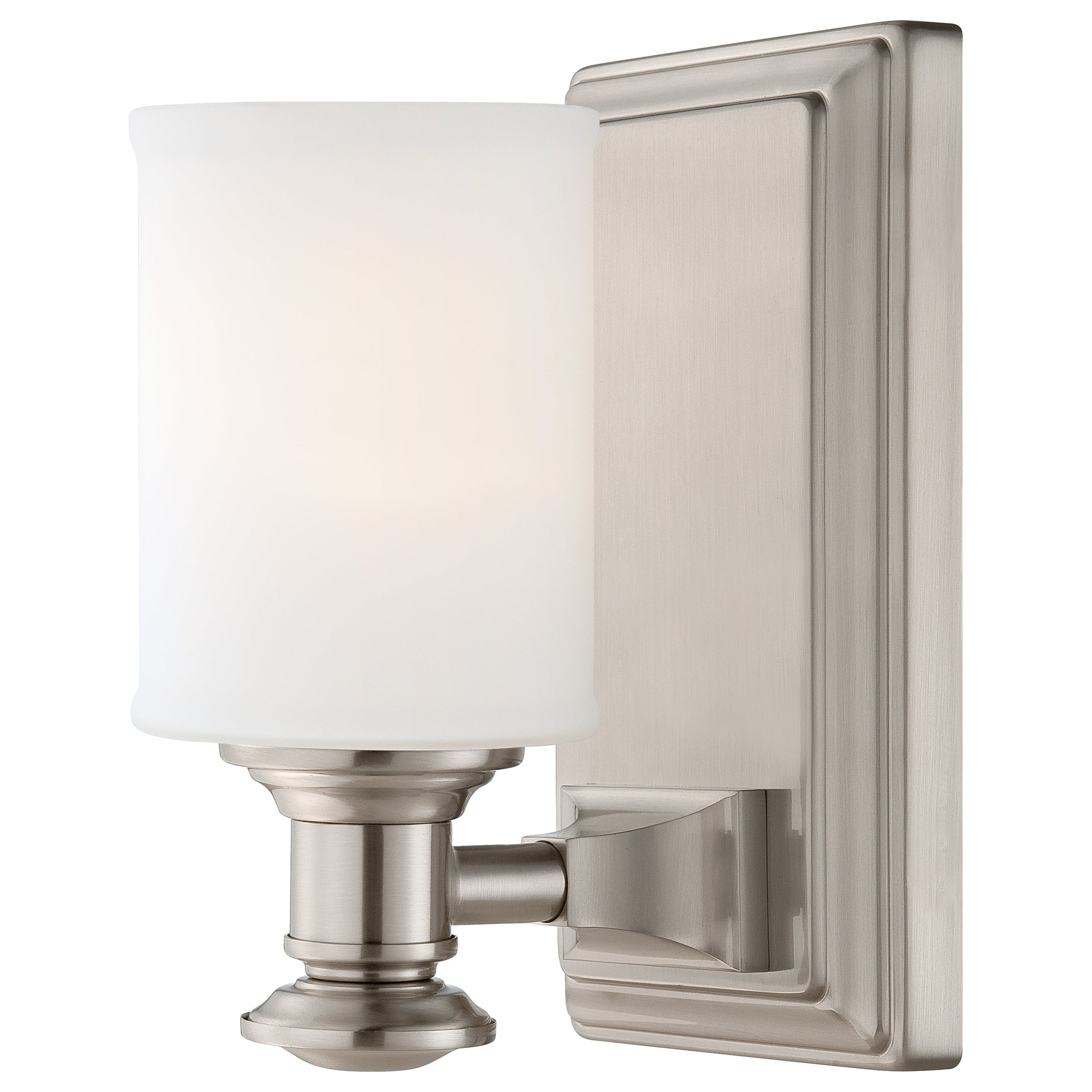 Harbour Point 1 Light Bath Light in a Brushed Nickel Finish with Etched Opal Glass - Minka-Lavery