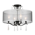 Load image into Gallery viewer, Laurel Estate 4 Light Semi Flush in Coal Finish with Translucent Silver Linen Shade - Minka-Lavery
